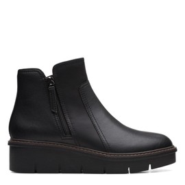 Clarks Airabell Zip Black Smooth Leather 9 B (M)