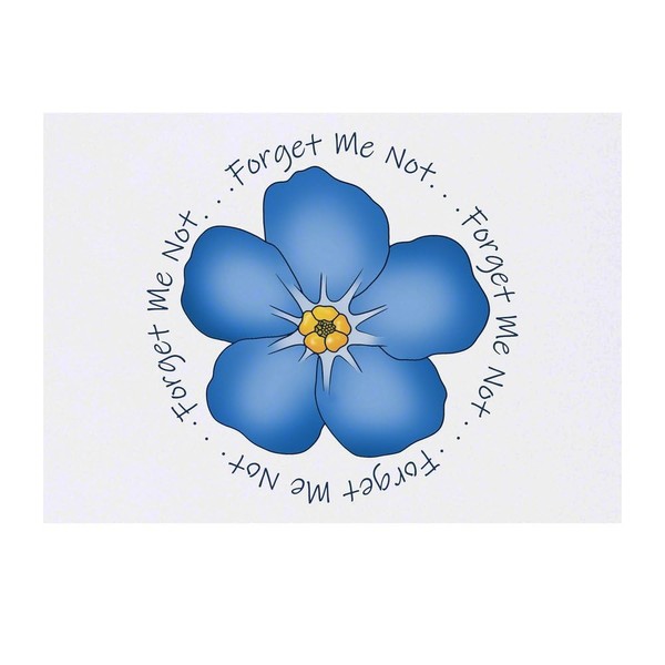 'Forget Me Not Circle' Temporary Tattoo - Water Resistant, Skin-Safe,