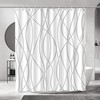 Punkray Grey Shadow Shower Curtain for Bathroom with Hooks, Shower