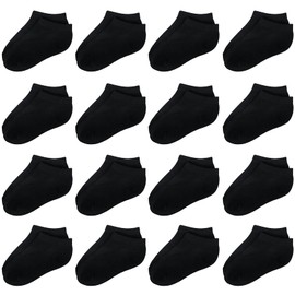 Tenpluszero Toddler Socks - 16 Pack Kids Low Cut Athletic Ankle Socks Baby Boys Girls Breathable Socks Bulk