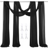 Black Backdrop Curtain Chiffon Drapes 2.5ft x 20ft Wedding Arch
