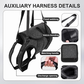 Help Em Up Harness for Dogs - Adjustable Dog Lift Harness & Dog Sling Support for Hind Legs, Senior & Recovering Pets (XL, Dark Gray)