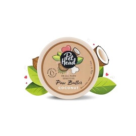 PET HEAD On All Paws Mantequilla de Coco para patas, 40g/1.4oz. Bálsamo hidratante para patas, Hidrata patas y narices para dejarlas suaves y sin grietas, se puede lamer, Fórmula suave para cachorros