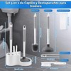 5PCS Cepillo para Baño con Base, Cepillo para Hendiduras y