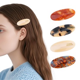 PRUADEOR 4 Stück Haarklammern Haarspangen Damen Französische Handmade Haarspangen Set Oval Haarklammer Haarspange für Frauen