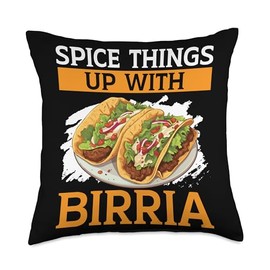 Birria Tacos Mexican Food SteMi Apparel Birria Tacos Mexican Food Mexico Cuisine Foodie Throw Pillow, 18x18, Multicolor