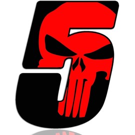 Biomar Labs N 355 Race Number Car Moto Vinyl Sticker Skull Red Motorcycle Motocross Motorsport Racing Number Tuning (5)