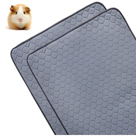 2 Pack Guinea Pig Fleece Cage Liners - Washable Guinea Pig Pee Pads, Waterproof Reusable & Anti Slip Guinea Pig Bedding Fast and Super Absorbent Pee Pad for Small Animals Rabbit Hamster Rat (Medium)