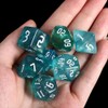 DND Dice Set Iridescent Glitter Polyhedral Dice 7-Die Two-Tone Dice