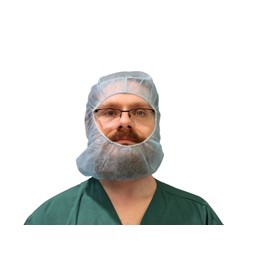 Endure Disposable Medical Hood and Beard Cover – Blue, Perfect for Work, Shaving, Lab & Cooking (100)