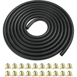 RACOONA 9.85FT Fuel Hose, 1/4" ID with 20Pcs 2/5" ID Hose Clamps - Stretchy Fuel Line for Motorcycle Mowers Tractors and All Small Engines