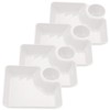 Dumpling Serving Plate With Saucer 4pcs Compartment Plastic Sushi Plate