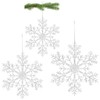 com-four® 3 x Large Decorative Snowflakes Pendant - Transparent Snowflake