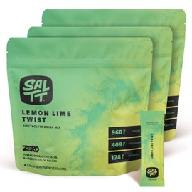 Keto Chow SALTT Electrolytes Powder Flavored Drink Mix - Lemon Lime Twist - 90 Hydration Packets - Magnesium, Potassium, Sodium, Trace Minerals - Zero Sugar & Gluten Free - 3 Packs of 30