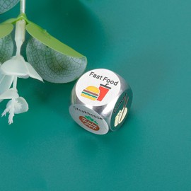 Christmas Party Gift Exchange Dice Santa Swap Gift Exchange Dice Christmas Stocking Stuffers for Men Women Valentines Gifts for Him Food Decision Dice for Couple Games 11th Anniversary Steel Gifts