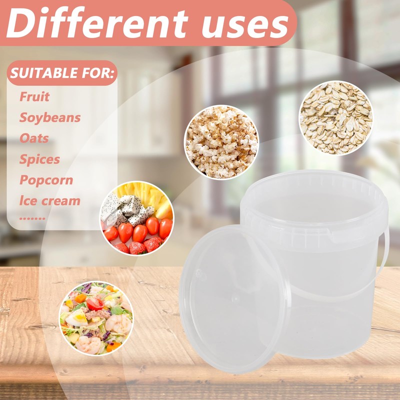Yesdate 10 Pack 27 oz Round Deli Containers with Lids,