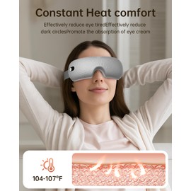 Eye Massager, WERTY Eye Massager with Heat & Bluetooth Music, Birthday Gifts for Wife/Husband, Christmas Gifts for Women/Men, Eye Care Gifts for Dad Mum Friends (Gray)