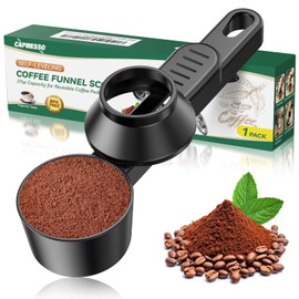 CAPMESSO Coffee Scoop & Funnel for Reusable K Cup Refillable Coffee Pods: 2 Tablespoon Coffee Measuring Scoop - Easy Slide Scoop for Ground Coffee, Protein Powder, Tea without Spilling (1 Pack)