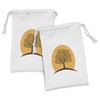 Ambesonne Leaves Fabric Pouch Set of 2, Tree of Life