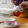 YBK Tech Tea for One Set, Glass Teapot with Porcelain