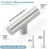 Estmoon 30 Pack Cabinet Knobs Brushed Nickel Cabinet Handles, Stainless
