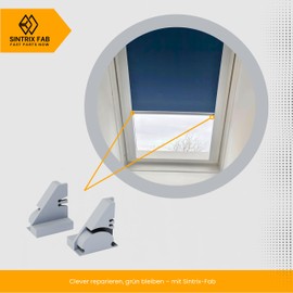 Sintrix Fab Set of 2 End Caps - Compatible with Velux Operating Rail 948536 - Replacement for FHU & Old FHL Folding Blinds - Reinforced Design - High Quality Plastic