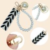 Uoocg Pearl Key Fob Short with Key Ring for Women