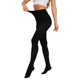 Almoony 80 Denier Semi Opaque Black Tights for women Soft Solid Color High Waist Run Resistant Pantyhose Black XL