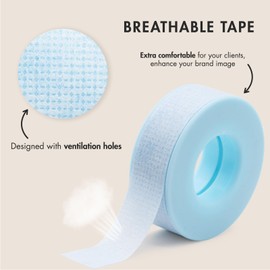 Embagol Lash Tape for Eyelash Extensions Blue Eyelash Tape for Extensions Sensitive Silicone Gel Easy Tear Breathable Medical Microporous Eyelash Extension Tape (0.49in 3.9yd, 6 Rolls)