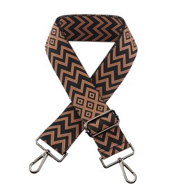 Whakano Shoulder Strap Bag Strap Adjustable Width 5 cm, Length Adjustable 75-135 cm Shoulder Strap, Bag Straps for Changing, Accessories for Carry Bags, Handbags, Crossbody, Black Buckle, Brown