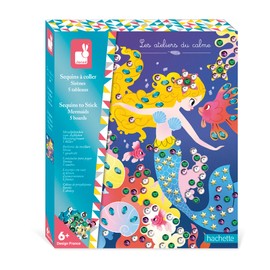 Janod - Les Ateliers du Calme Mermaid Sequin Craft Set - Creative Hobby Children - Fine Motor Skills and Concentration - From 6 Years, J07926