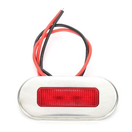 Kuuleyn LED Navigation Signal Light 12 V Stainless Steel Marine LED Signal Light Waterproof Navigation Indicator for Boat YachtRed