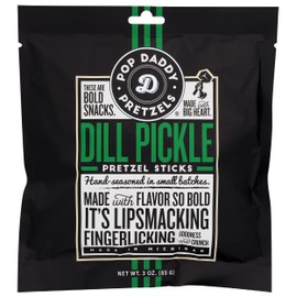 Pop Daddy Pretzels Pretzel Sticks, Dill Pickle, 3 Ounce (Pack of 15)