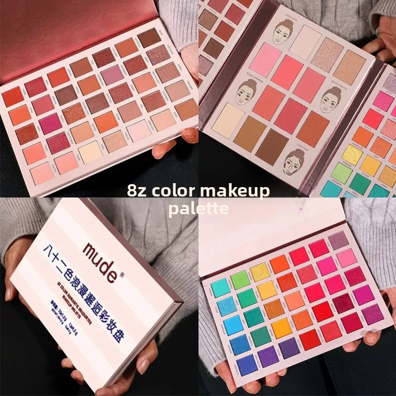 Paleta De 82 Sombras Estudiantil Con Rubor, Iluminador Y Con
