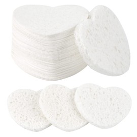 50 esponjas faciales comprimidas, 100% natural de celulosa esponjas profesionales de spa para limpieza facial, mascarilla exfoliante, eliminación de maquillaje para viajes y hogar, color blanco