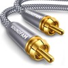SOUNDFAM - Cable de subwoofer RCA de 3 m, conector