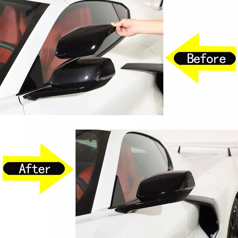 car-king888 Glossy Black Side Rearview Mirror Cover Protector Cap For