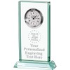 Crown Awards Lifetime Achievement Jade Duo Crystal Clock with Engraving