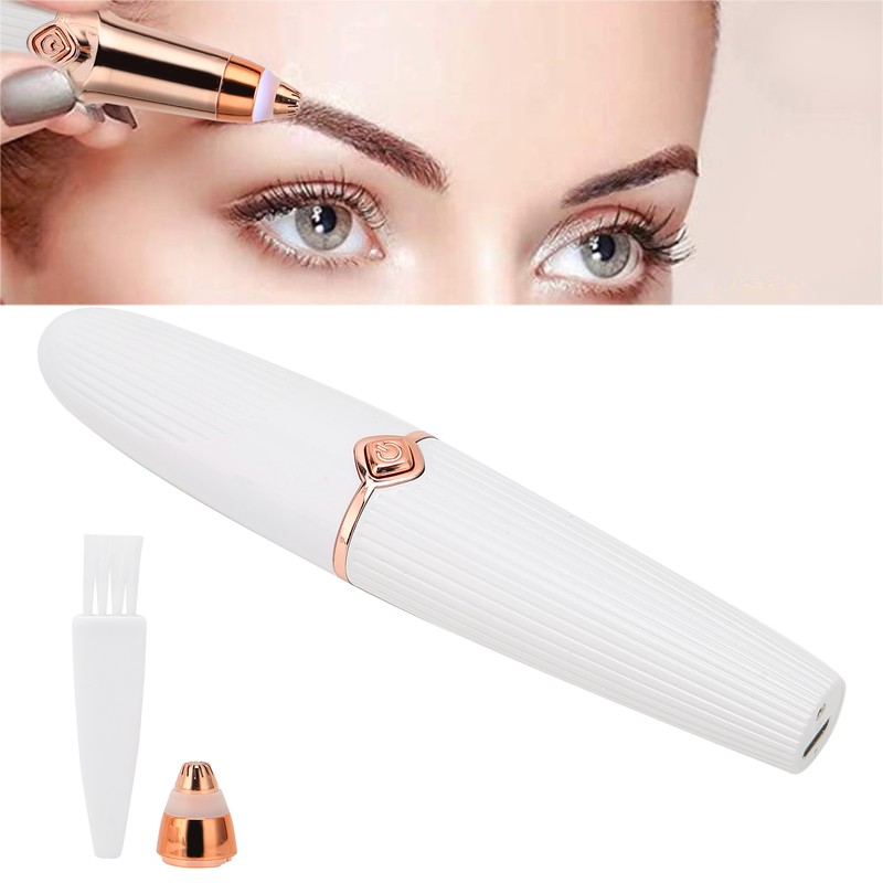 2 in 1 Electric Eyebrow Trimmer Lipstick Shape USB Rechargeable