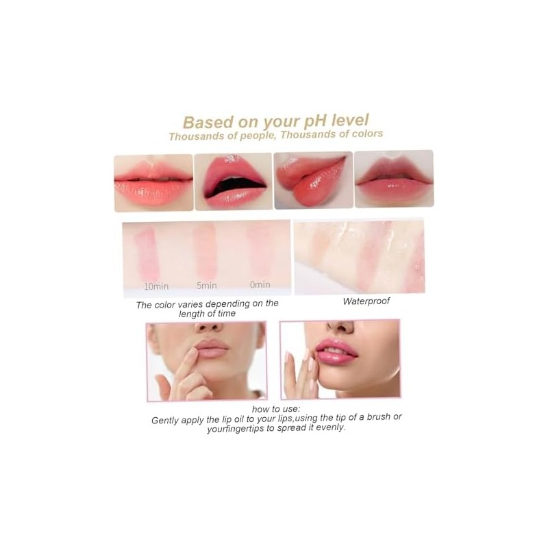 2 barras de labios transparentes que cambian de color, brillo