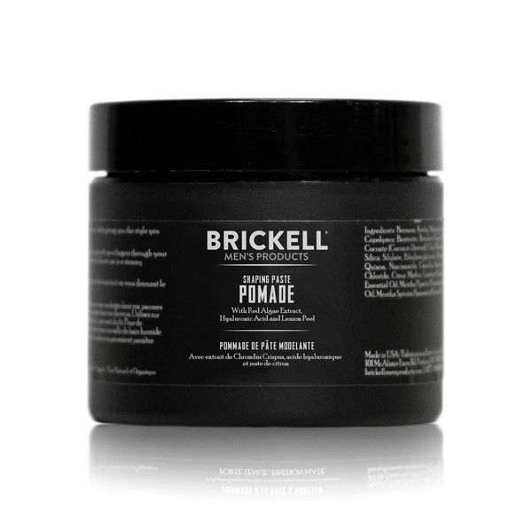 Brickell Men's Shaping Paste Pomade for Men All Natural Texturing Wax Pomade 59ml Scented