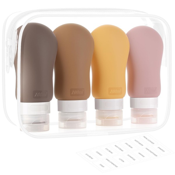 AMMAX Travel Bottles for Toiletries, Travel essentials BPA Free Leak