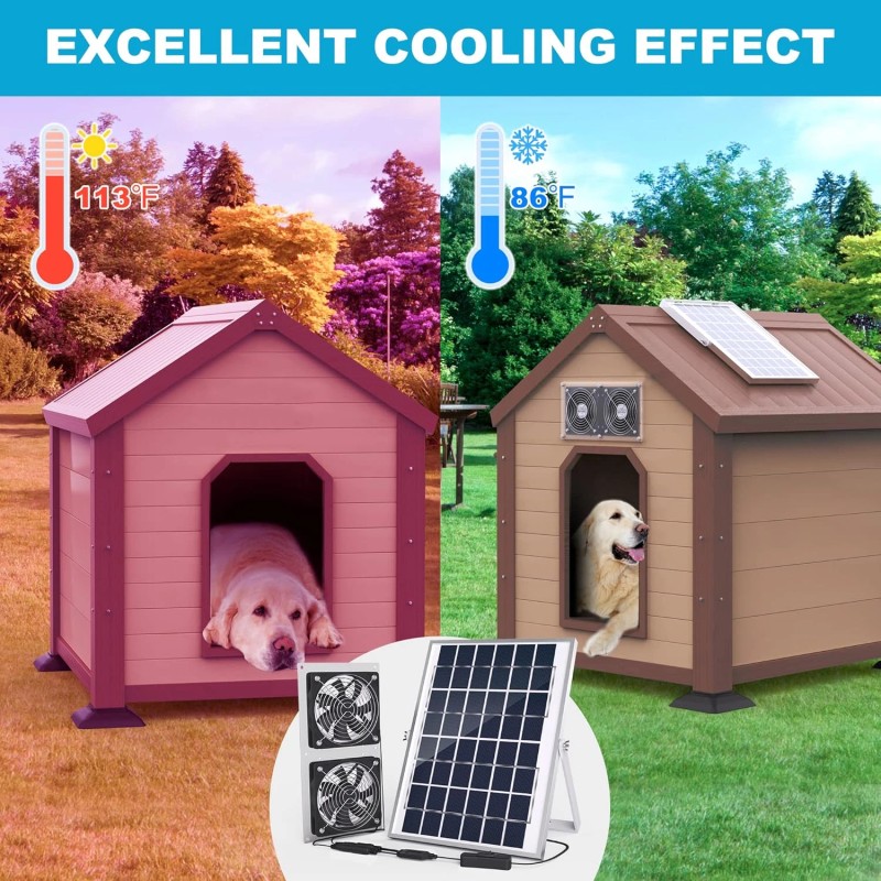 SOLPERK 10W Solar Exhaust Fan for Greenhouse & Chicken Coop
