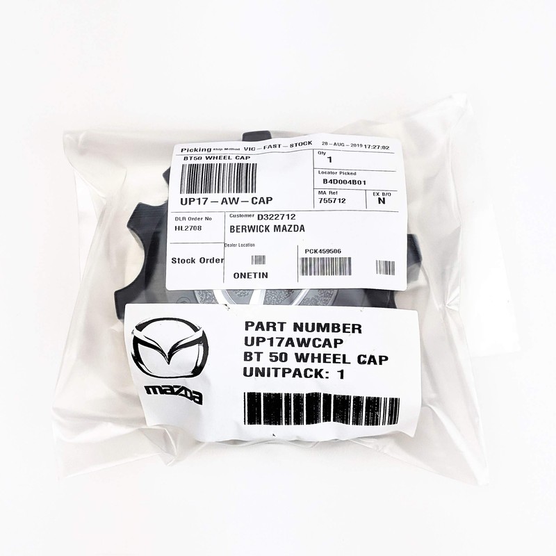 Genuine Mazda BT-50 UP UR Alloy Wheel Black Centre Cap