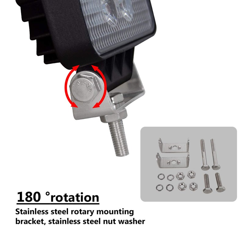 Willpower LED Headlight Offroad 2 Pieces 10 cm 4 Inch