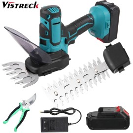 Unbranded Vistreck Cordless Grass Shears Shrubbery Trimmer 2 in 1 Mini Grass Trimmer IBME