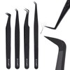 Fiber Tip Lash Tweezers for Eyelash Extension, High Precision Eyelash