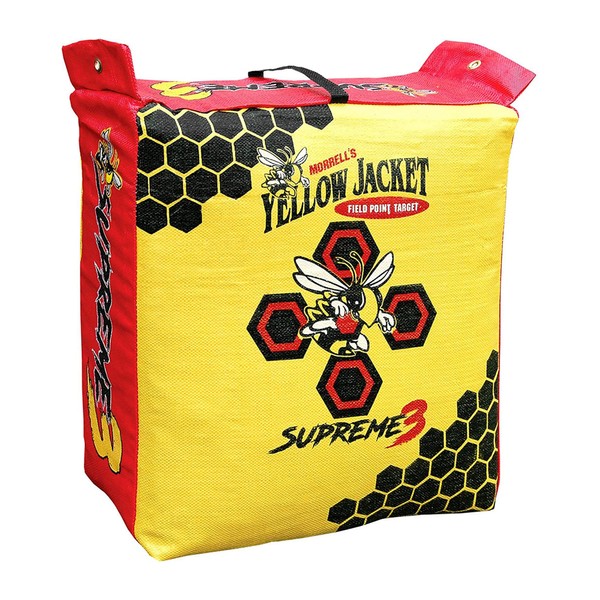 Morrell Yellow Jacket Supreme 3 28 Pound Adult Field Point Archery Bag Target with 2 Shooting Sides, 10 Bullseyes, and IFS Technology, M-104, Yellow