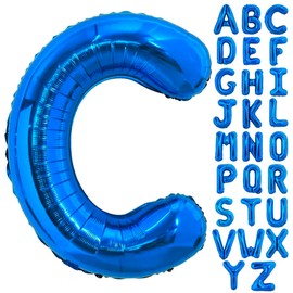40 Inch Blue Letter C Balloons Alphabet C Letter Balloons Foil Mylar Big Letter Balloons for Birthday Party Anniversary New Year Graduation Wedding Decorations