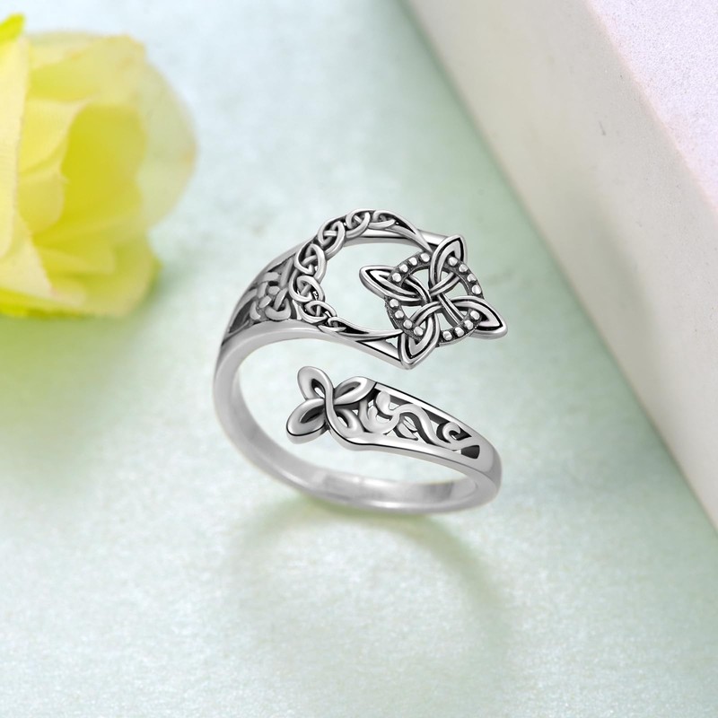 Peireara Witches Knot Ring Celtic Nudo de Bruja Plata 925